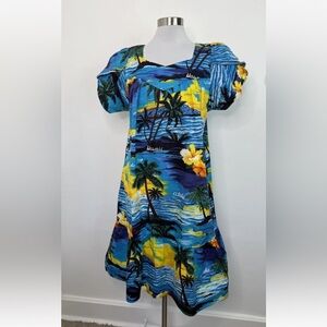 VINTAGE Dress Muumuu Hawaii ALII FASHIONS VINTAGE Women's Sz L Aloha Vacation